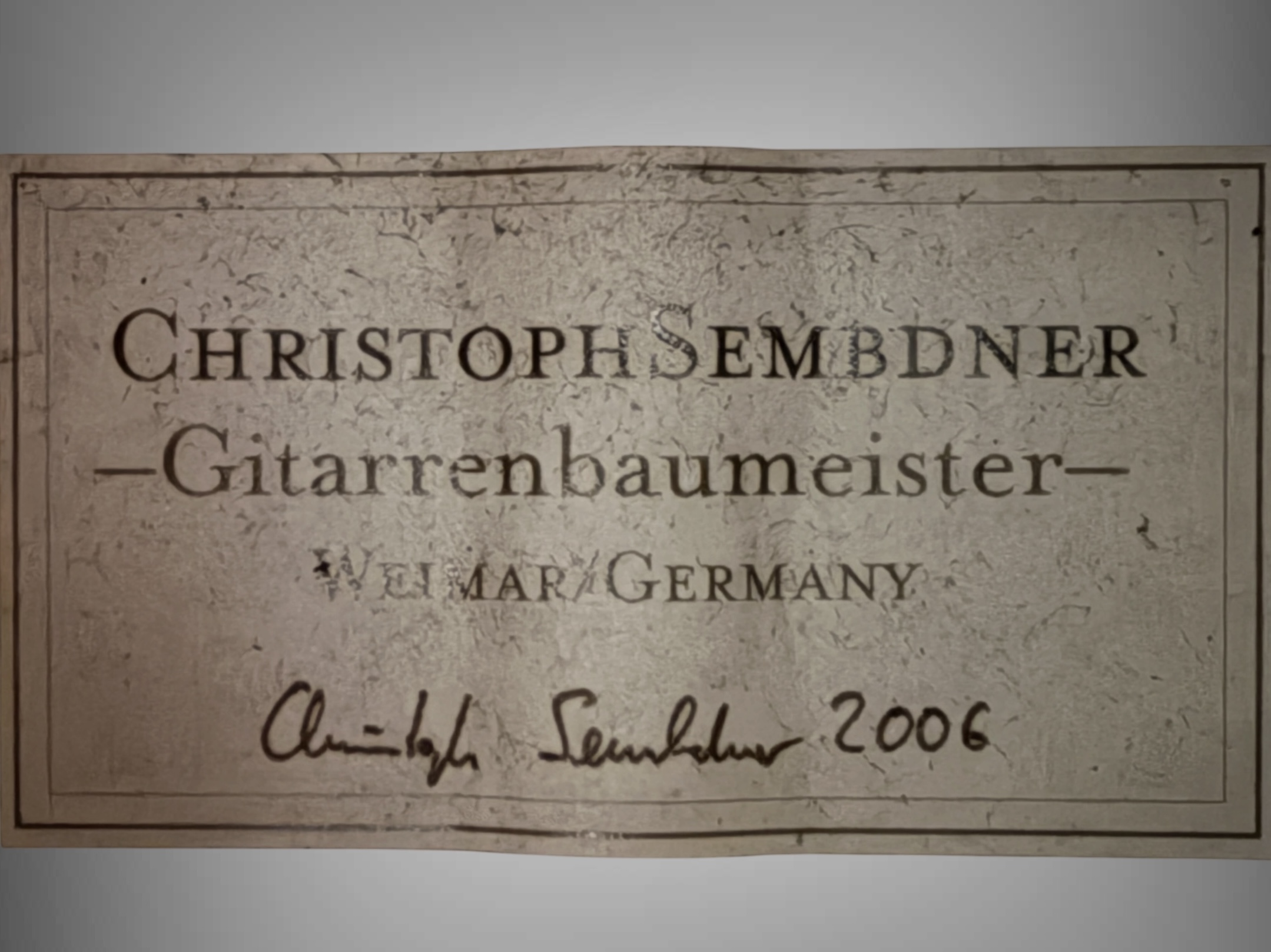 2006 CHRISTOPH SEMBDNER